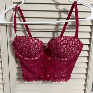 Sexy red lingerie corset